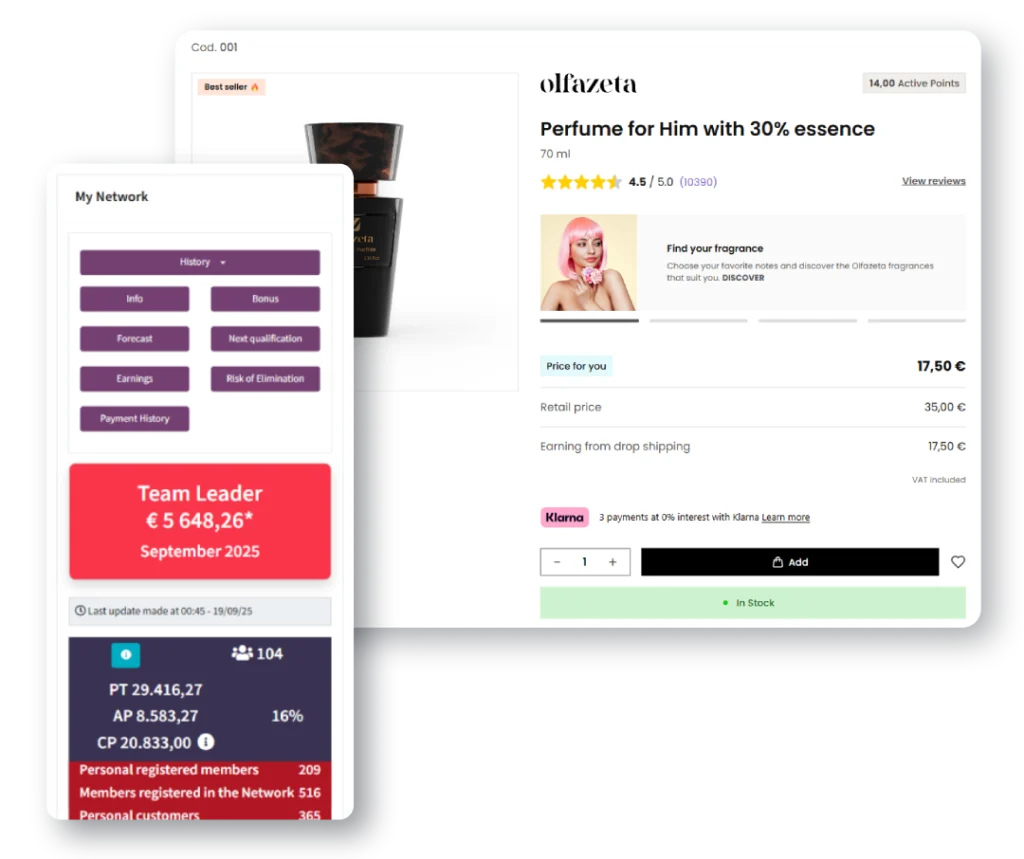 Application et espace web Chogan : tableau de bord ventes, suivi des commandes, promotions mensuelles et commissions en temps réel.